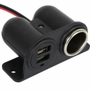 12V/24V Car Charger Socket Splitter Dual USB Power Adapter